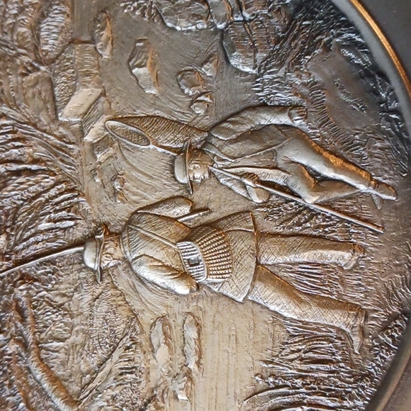 Currier&Ives Trout Stream Pewter Plate - Picture 2 of 5
